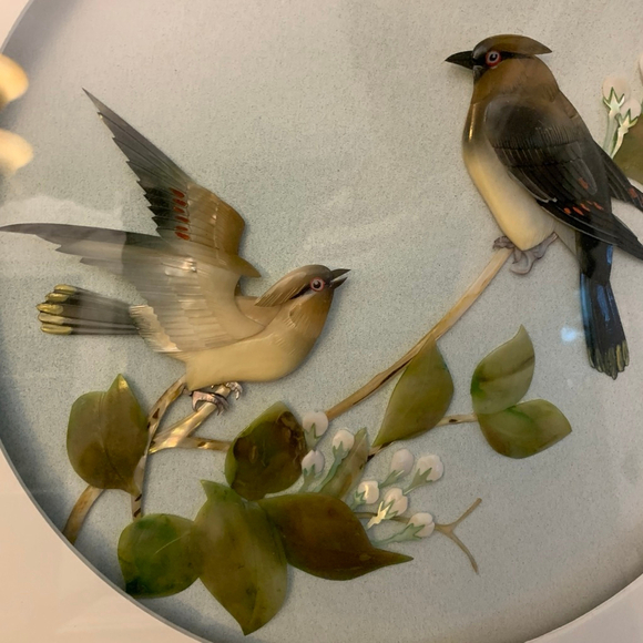 Handmade vintage Framed 3D Bird Sculpture Art, One Size, Light Blue & Brown - Picture 2 of 7